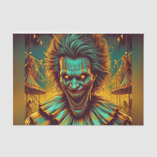 Creepy Beängstigend Clown Decoupage Paper Seidenpapier (Vorderseite)