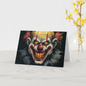 Creepy Beängstigend Clown Happy Halloween Karte (Gelbe Blume)