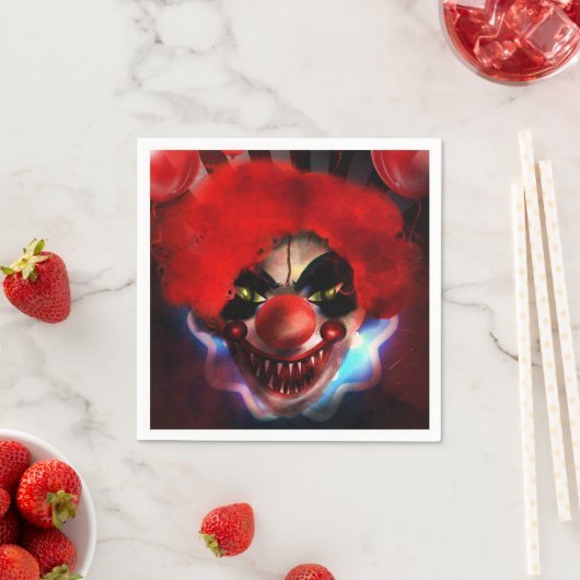 Creepy Beängstigend Killer Clown Halloween-Party Serviette (Beispiel)