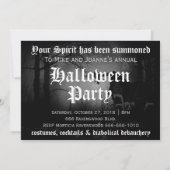 Creepy Beängstigend Raven in Forest Halloween-Part Einladung (Rückseite)