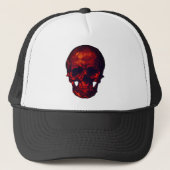 Creepy Beängstigend Spooky Red Skull Truckerkappe (Vorderseite)