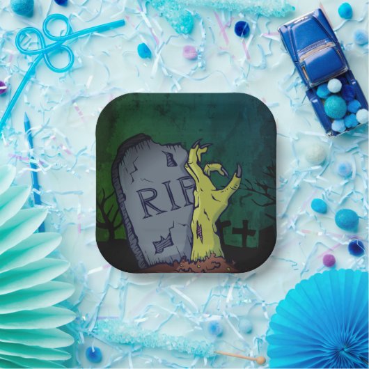 Creepy Beängstigend Zombie Hand Grave Halloween-Pa Pappteller (Party)