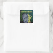 Creepy Beängstigend Zombie Hand Grave Halloween-Pa Quadratischer Aufkleber (Tasche)