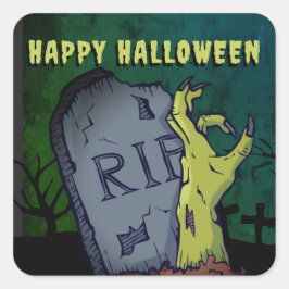 Creepy Beängstigend Zombie Hand Grave Halloween-Pa Quadratischer Aufkleber