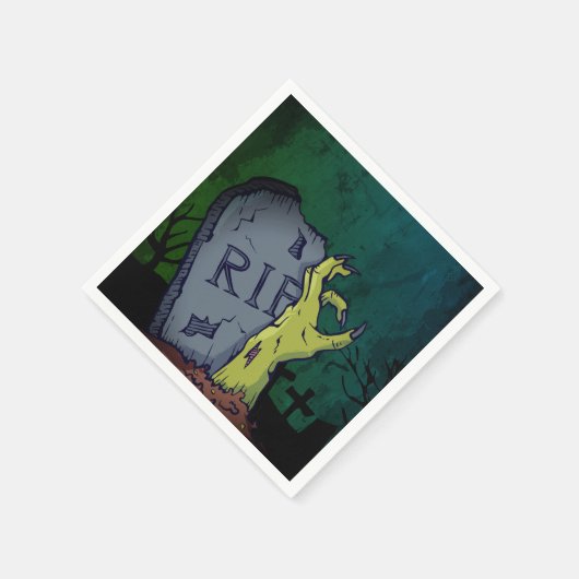 Creepy Beängstigend Zombie Hand Grave Halloween-Pa Serviette (Ecke)