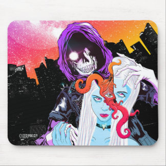 Creepy beängstigende Friseur-Schädel-Mausunterlage Mousepad
