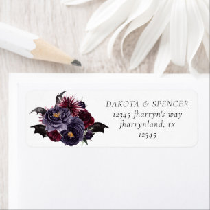 Creepy Beautiful Dark Floral and Bats Address