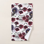 Creepy Beautiful | Dunkelgotische Rose mit Flederm Badhandtuch Set (Handtuch)