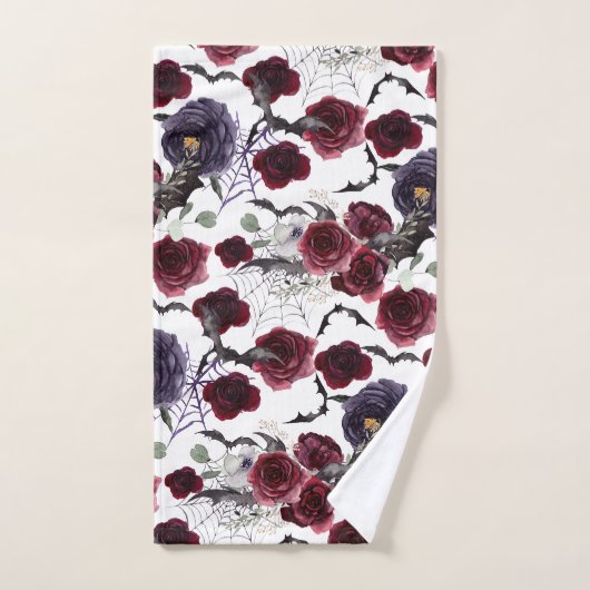 Creepy Beautiful | Dunkelgotische Rose mit Flederm Badhandtuch Set (Handtuch)