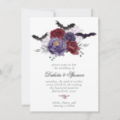 Creepy Beautiful | Dunkelgotische Rose mit Flederm Einladung (Vorderseite)