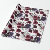 Creepy Beautiful | Dunkelgotische Rose mit Flederm Geschenkpapier (Ungerollt)