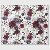 Creepy Beautiful | Dunkelgotische Rose mit Flederm Geschenkpapier (Flach)