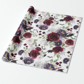 Creepy Beautiful | Dunkelgotische Rose mit Flederm Geschenkpapier (Ungerollt)