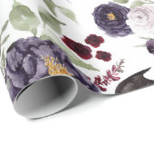 Creepy Beautiful | Dunkelgotische Rose mit Flederm Geschenkpapier (Rolleneckpunkt)