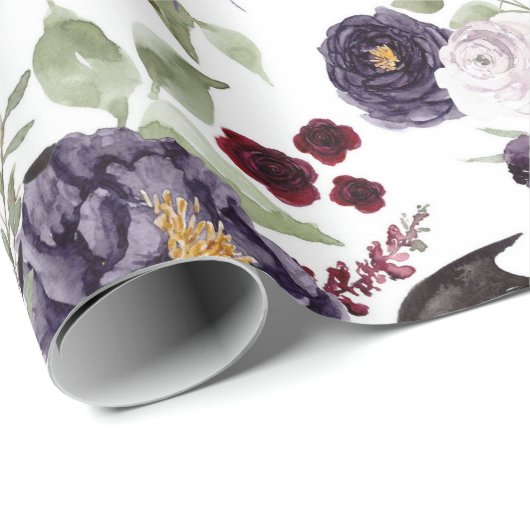 Creepy Beautiful | Dunkelgotische Rose mit Flederm Geschenkpapier (Rolleneckpunkt)