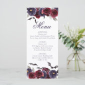 Creepy Beautiful | Dunkelgotische Rose mit Flederm Menükarte (Stehend Vorderseite)