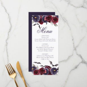 Creepy Beautiful   Dunkelgotische Rose mit Flederm Menükarte