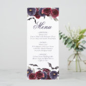 Creepy Beautiful | Dunkelgotische Rose mit Flederm Menükarte (Stehend Vorderseite)