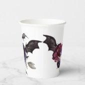 Creepy Beautiful | Dunkelgotische Rose mit Flederm Pappbecher (Rechts)