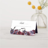 Creepy Beautiful | Dunkelgotische Rose mit Flederm Platzkarte (Vorderseite)