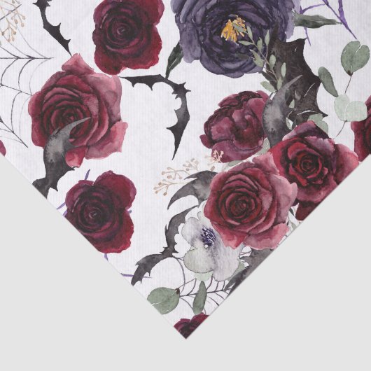 Creepy Beautiful | Dunkelgotische Rose mit Flederm Seidenpapier (Ausschnitt)