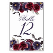 Creepy Beautiful | Dunkelgotische Rose mit Flederm Tischnummer (Rückseite)