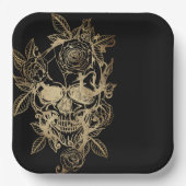 Creepy Beautiful | Goldener Grunge mit Rose Pappteller (Vorderseite)