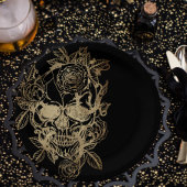 Creepy Beautiful | Goldener Grunge mit Rose Pappteller