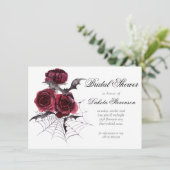 Creepy Beautiful | Gothic Floral Bat Brautparty Einladung (Stehend Vorderseite)