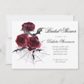 Creepy Beautiful | Gothic Floral Bat Brautparty Einladung (Vorderseite)