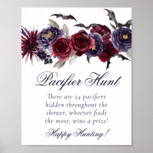 Creepy Beautiful Gothic Floral Bat Schnuller Jag Poster