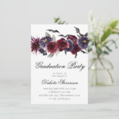 Creepy Beautiful | Gothic Floral Bats Abschluss Einladung (Stehend Vorderseite)