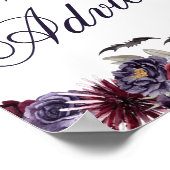 Creepy Beautiful | Gothic Floral Bats Bubbles Poster (Ecke)