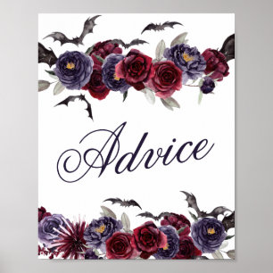 Creepy Beautiful   Gothic Floral Bats Bubbles Poster