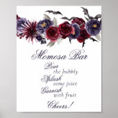 Creepy Beautiful | Gothic Floral Bats Momosa Bar Poster (Vorne)