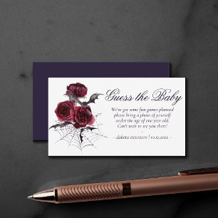 Creepy Beautiful Gothic Floral Guess the Baby Begleitkarte