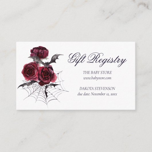 Creepy Beautiful | Gothic Floral Shower Registry Begleitkarte (Vorderseite)