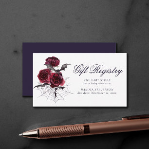Creepy Beautiful Gothic Floral Shower Registry Begleitkarte