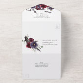 Creepy Beautiful | Gothic Red Lila Floral Fleats All In One Einladung (Außenbereich)