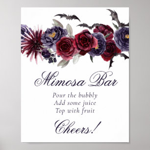 Creepy Beautiful   Gothische Blumenbats Mimosa Bar Poster