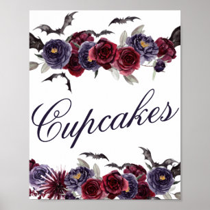 Creepy Beautiful Gotische Blumenbäume Cupcakes Poster