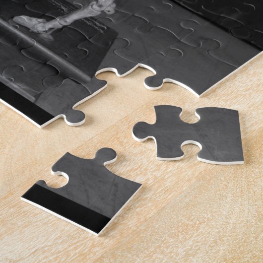 Creepy Bighorn Sheep Mounted Skeleton B&W Foto Puzzle (Seite)