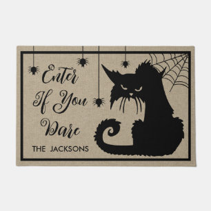 Creepy Black Cat Willkommen Fußmatte