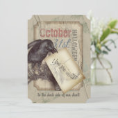 Creepy Black Crow Halloween-Ereignis Einladung (Stehend Vorderseite)