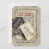 Creepy Black Crow Halloween-Ereignis Einladung (Vorderseite)