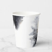 Creepy Black Raven Halloween Pappbecher (Rechts)