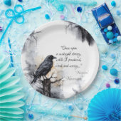 Creepy Black Raven Halloween Pappteller (Party)