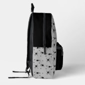 Creepy Black Spider Pattern auf Grau Bedruckter Rucksack (Links)