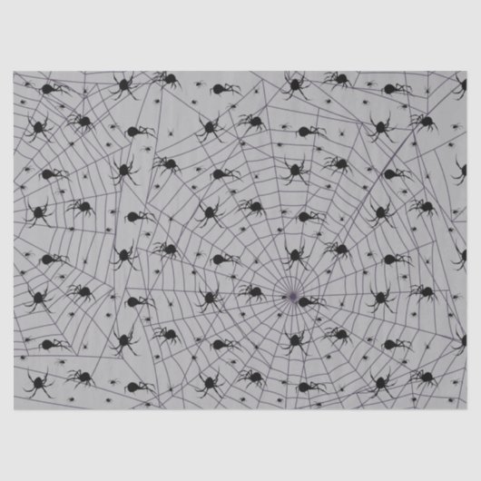 Creepy Black Spider Pattern auf Grau Seidenpapier (Vorderseite)