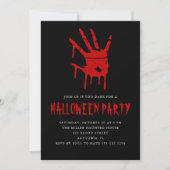 Creepy Blood Hand Print Adult Halloween-Party Einladung (Vorderseite)